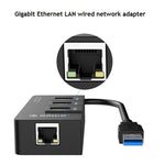 ORICO HR01-U3 Splitter HUB USB 3.0 ABS a 3 porte con scheda di rete Gigabit Ethernet RJ45 esterna 5 Gbps per laptop/desktop/Ultrabook ecc.
