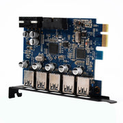 ORICO PVU3-5O2I USB3.0 * 5 + slot 20 pin * 1 scheda PCI Express per desktop, trasmissione dati superveloce a 5 Gbps, 5 Ports USB3.0