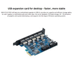 ORICO PVU3-5O2I USB3.0 * 5 + slot 20 pin * 1 scheda PCI Express per desktop, trasmissione dati superveloce a 5 Gbps, 5 Ports USB3.0