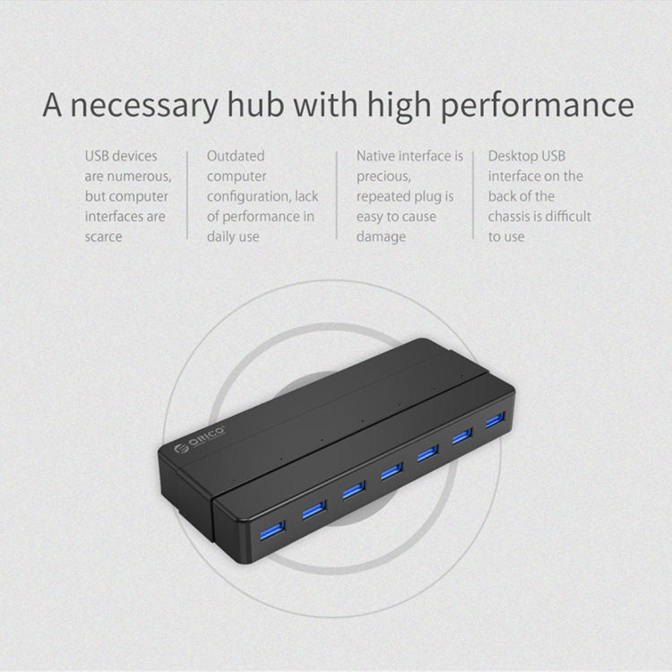 ORICO H7928-U3 Materiale ABS Desktop 7 Porte HUB USB 3.0 con Cavo da 1 m, USB 3.0