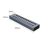 ORICO BT2U3-13AB-GY-BP Switch individuali multiporta HUB, spina UK, 13AB