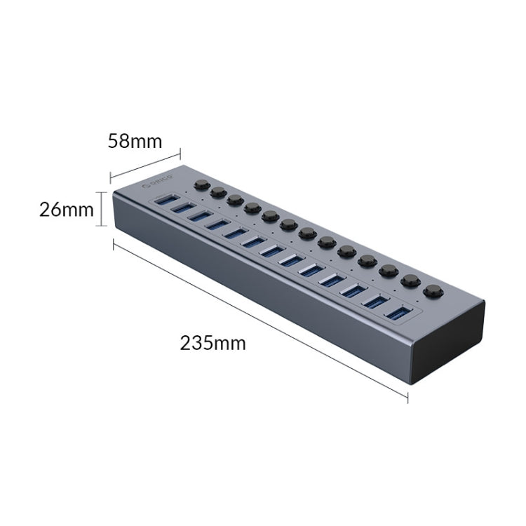 ORICO BT2U3-13AB-GY-BP Switch individuali multiporta HUB, spina UK, 13AB