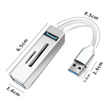 15101 Adattatore HUB per lettore di schede USB 3.0 da 5 in 1 a 3 USB + SD/TF, USB3.0