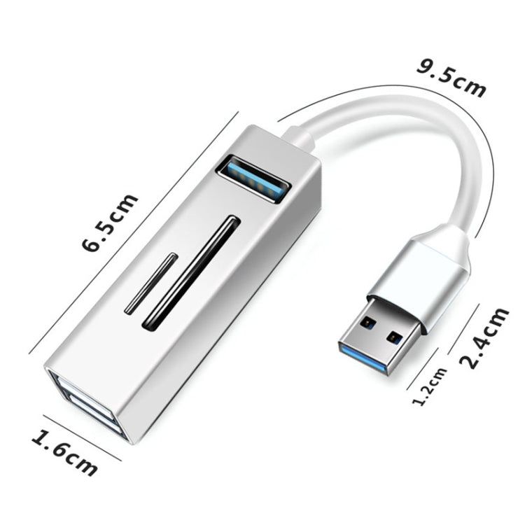 15101 Adattatore HUB per lettore di schede USB 3.0 da 5 in 1 a 3 USB + SD/TF, USB3.0
