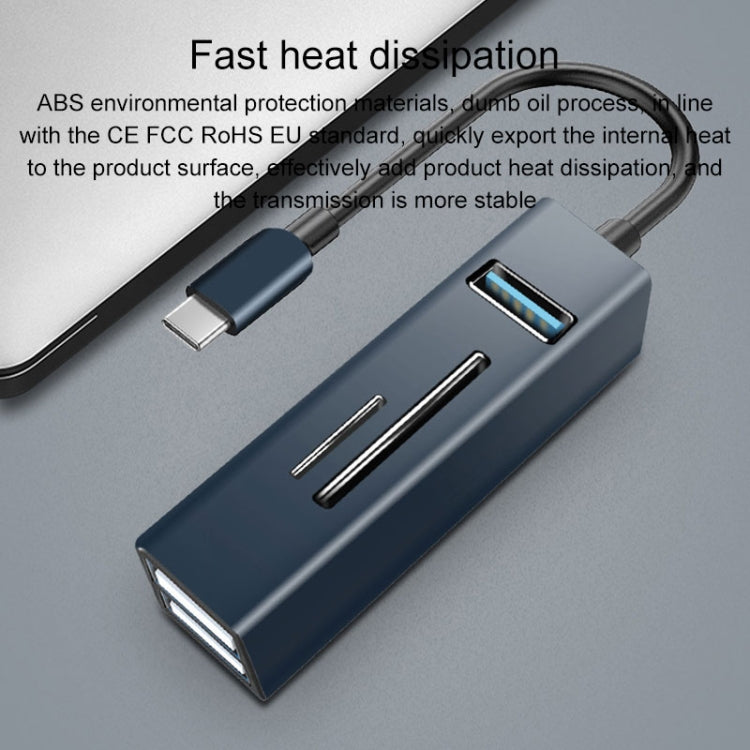 15101 Adattatore HUB per lettore di schede USB 3.0 da 5 in 1 a 3 USB + SD/TF, USB3.0