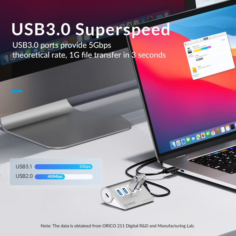 ORICO M3UT3 HUB USB 3.2 a 3 porte con lettore di schede, M3UT3