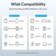 HUB USB 3.2 Gen1 da 10 Gbps ORICO M3U4 in lega di alluminio a 4 porte, M3U4 10Gbps