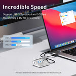 ORICO M3CU2 Hub USB 3.2 Gen2 4 porte in alluminio