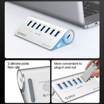 ORICO M3U7 HUB USB 3.2 Gen1 da 5 Gbps a 7 porte in lega di alluminio con cavo da 0,5 m, M3U7 0.5m