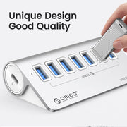 ORICO M3U7-G2 HUB USB 3.2 Gen2 da 10 Gbps a 7 porte in lega di alluminio con cavo da 0,5 m, M3U7-G2 0.5m