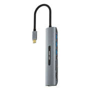 V216 9 in 1 da USB-C/Tipo-C a PD + 3 x USB 3.0 + USB-C/Tipo-C + SD + TF + HDMI + Adattatore HUB VGA, V216
