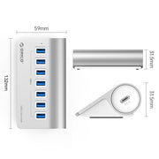 ORICO M3U7-G2 HUB USB 3.2 Gen2 da 10 Gbps a 7 porte in lega di alluminio con cavo da 1 m, M3U7-G2 1m