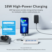 ORICO M3U7-G2 HUB USB 3.2 Gen2 da 10 Gbps a 7 porte in lega di alluminio con cavo da 1 m, M3U7-G2 1m