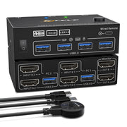 KC-KVM202AS Switcher KVM a doppio display USB 3.0 USB 3.0 4K 60HZ Supporto per schermata di blocco analogico EDID, KC-KVM202AS