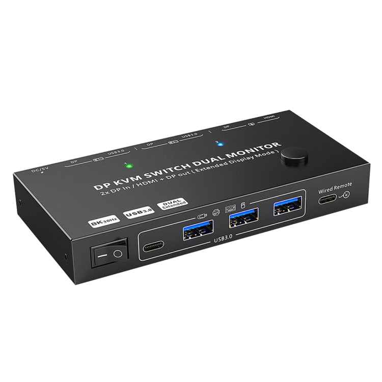 KC-KVM212DH Switcher KVM a doppio display USB 3.0 DP 4K 60 HZ con replica dell'estensione a doppio schermo MST, KC-KVM212DH