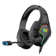 KOTION EACH G3000 Cuffie da gioco stereo con luce RGB e presa USB da 3,5 mm con microfono omnidirezionale, lunghezza cavo: 1,9 m, G3000