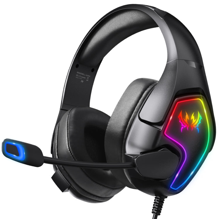KOTION EACH G3000 Cuffie da gioco stereo con luce RGB e presa USB da 3,5 mm con microfono omnidirezionale, lunghezza cavo: 1,9 m, G3000