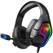 KOTION EACH G3000 Cuffie da gioco stereo con luce RGB e presa USB da 3,5 mm con microfono omnidirezionale, lunghezza cavo: 1,9 m, G3000