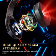 KOTION EACH G3000 Cuffie da gioco stereo con luce RGB e presa USB da 3,5 mm con microfono omnidirezionale, lunghezza cavo: 1,9 m, G3000