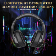 KOTION EACH G3000 Cuffie da gioco stereo con luce RGB e presa USB da 3,5 mm con microfono omnidirezionale, lunghezza cavo: 1,9 m, G3000