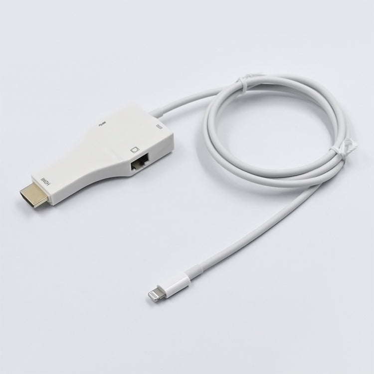 Cavo adattatore NK-1079 da 8 pin a HDMI maschio + USB femmina + RJ45 femmina, lunghezza: 1 m, NK-1079