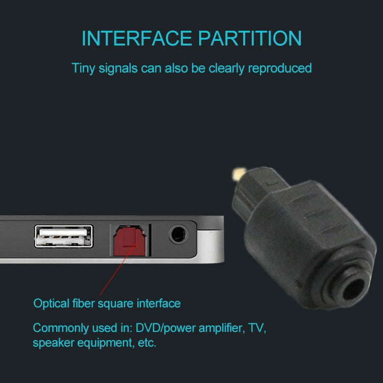 Adattatore audio adattatore per fibra ottica con testa di conversione da porta rotonda a porta quadrata EMK, Round Port to Square Port