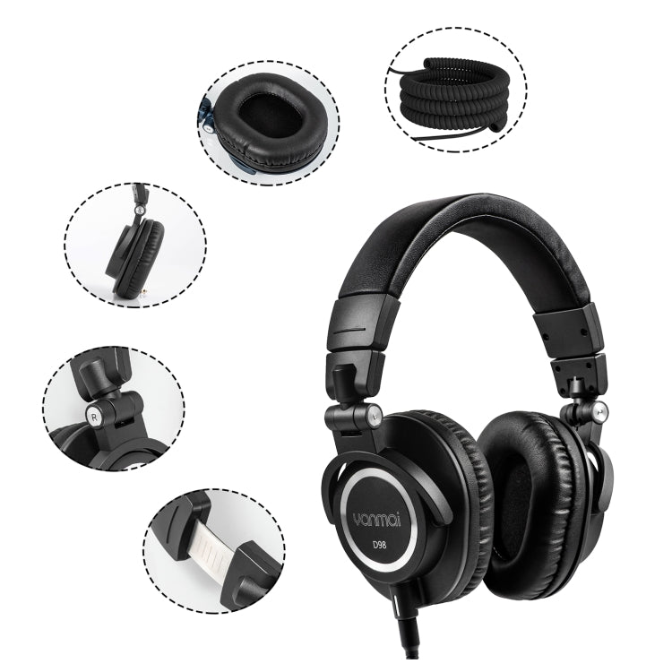 Cuffie monitor di registrazione professionali Yanmai D98, D98(Black), D98(Silver Grey)