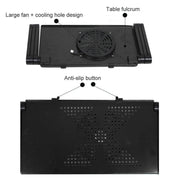 Supporto da tavolo portatile pieghevole regolabile a 360 gradi in lega di alluminio con ventole fantastiche e tappetino per mouse per laptop/notebook, with Mouse Pad & Cooling Fan, with Mouse Pad & Cooling Fan (M)