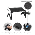 Supporto da tavolo portatile pieghevole regolabile a 360 gradi in lega di alluminio con ventole fantastiche e tappetino per mouse per laptop/notebook, with Mouse Pad & Cooling Fan, with Mouse Pad & Cooling Fan (M)