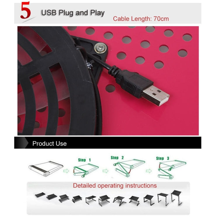 Supporto da tavolo portatile pieghevole regolabile a 360 gradi in lega di alluminio con ventole fantastiche e tappetino per mouse per laptop/notebook, with Mouse Pad & Cooling Fan, with Mouse Pad & Cooling Fan (M)