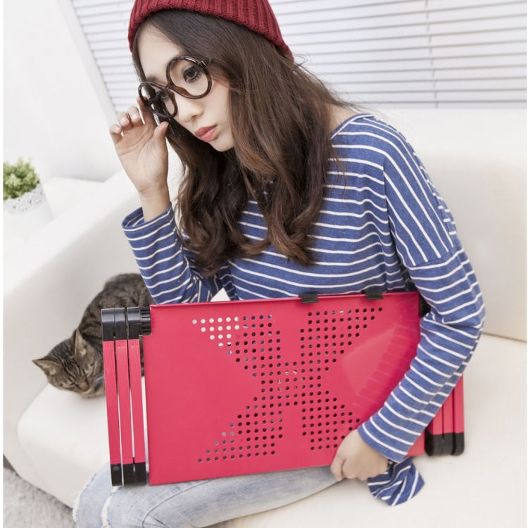 Supporto da tavolo portatile pieghevole regolabile a 360 gradi in lega di alluminio con ventole fantastiche e tappetino per mouse per laptop/notebook, with Mouse Pad & Cooling Fan, with Mouse Pad & Cooling Fan (M)