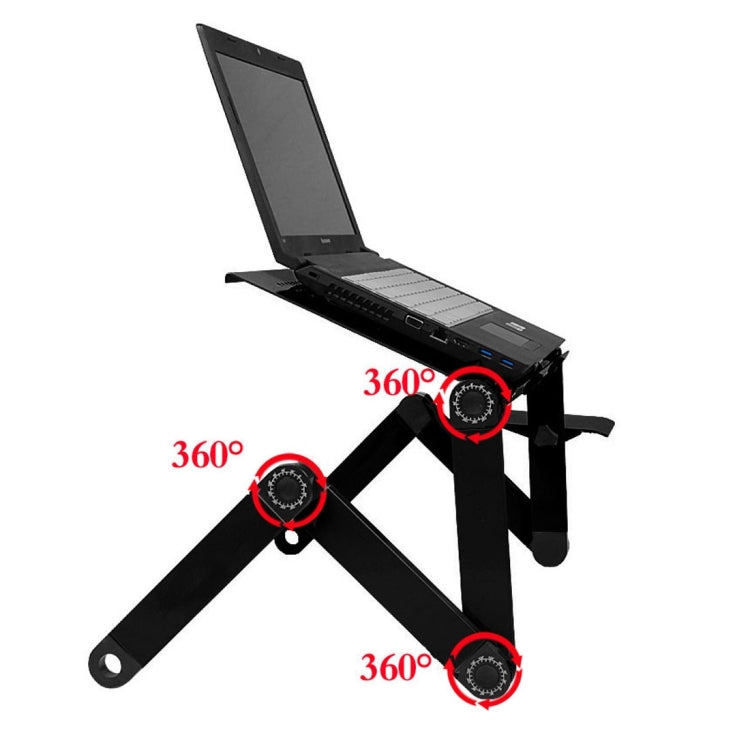 Supporto da tavolo portatile pieghevole regolabile a 360 gradi in lega di alluminio con tappetino per mouse per laptop/notebook, senza ventole CPU, with Mouse Pad, with Mouse Pad (M)
