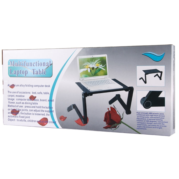 Supporto da tavolo portatile pieghevole regolabile a 360 gradi in lega di alluminio con tappetino per mouse per laptop/notebook, senza ventole CPU, with Mouse Pad, with Mouse Pad (M)