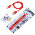PCE164P-N06 VER008S USB 3.0 PCI-E Express Adattatore scheda riser extender PCI-E da 1 a 16x Alimentazione SATA a 15 pin Porta di alimentazione a 6 pin + 4 pin con cavo USB da 60 cm, VER008S Red