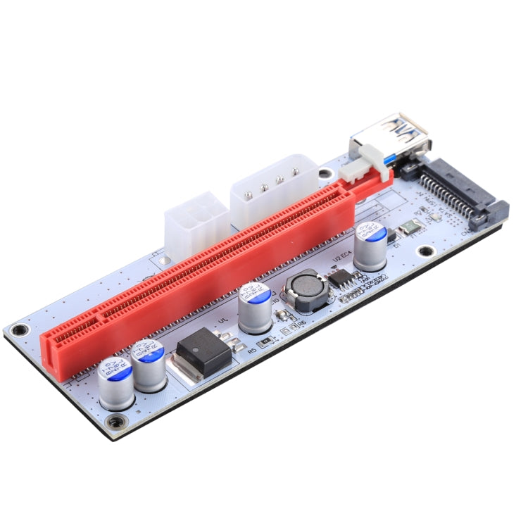 PCE164P-N06 VER008S USB 3.0 PCI-E Express Adattatore scheda riser extender PCI-E da 1 a 16x Alimentazione SATA a 15 pin Porta di alimentazione a 6 pin + 4 pin con cavo USB da 60 cm, VER008S Red
