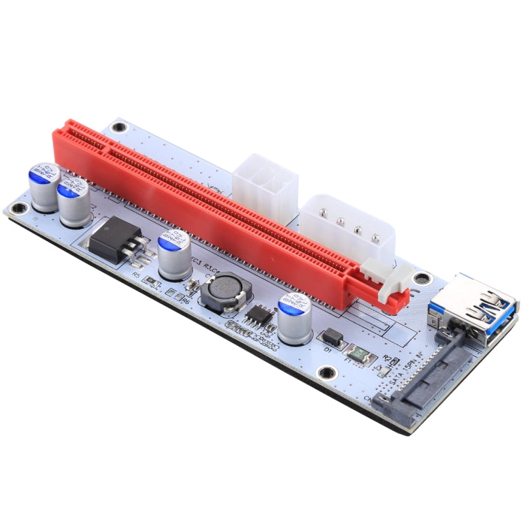 PCE164P-N06 VER008S USB 3.0 PCI-E Express Adattatore scheda riser extender PCI-E da 1 a 16x Alimentazione SATA a 15 pin Porta di alimentazione a 6 pin + 4 pin con cavo USB da 60 cm, VER008S Red