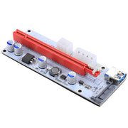 PCE164P-N06 VER008S USB 3.0 PCI-E Express Adattatore scheda riser extender PCI-E da 1 a 16x Alimentazione SATA a 15 pin Porta di alimentazione a 6 pin + 4 pin con cavo USB da 60 cm, VER008S Red