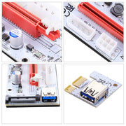 PCE164P-N06 VER008S USB 3.0 PCI-E Express Adattatore scheda riser extender PCI-E da 1 a 16x Alimentazione SATA a 15 pin Porta di alimentazione a 6 pin + 4 pin con cavo USB da 60 cm, VER008S Red
