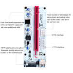 PCE164P-N06 VER008S USB 3.0 PCI-E Express Adattatore scheda riser extender PCI-E da 1 a 16x Alimentazione SATA a 15 pin Porta di alimentazione a 6 pin + 4 pin con cavo USB da 60 cm, VER008S Red