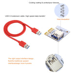 PCE164P-N06 VER008S USB 3.0 PCI-E Express Adattatore scheda riser extender PCI-E da 1 a 16x Alimentazione SATA a 15 pin Porta di alimentazione a 6 pin + 4 pin con cavo USB da 60 cm, VER008S Red