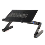 Supporto da tavolo portatile pieghevole regolabile a 360 gradi in lega di alluminio per laptop/notebook, senza ventole CPU e tappetino per mouse, Desk