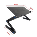 Supporto da tavolo portatile pieghevole regolabile a 360 gradi in lega di alluminio per laptop/notebook, senza ventole CPU e tappetino per mouse, Desk