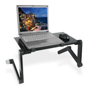 Supporto da scrivania pieghevole portatile regolabile a 360 gradi allungabile in lega di alluminio per laptop/notebook, senza ventole CPU e tappetino per mouse, without CPU Fans & Mouse Pad
