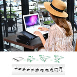 Supporto da scrivania pieghevole portatile regolabile a 360 gradi allungabile in lega di alluminio per laptop/notebook, senza ventole CPU e tappetino per mouse, without CPU Fans & Mouse Pad