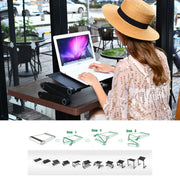 Supporto da scrivania pieghevole portatile regolabile a 360 gradi allungabile in lega di alluminio per laptop/notebook, senza ventole CPU e tappetino per mouse, without CPU Fans & Mouse Pad