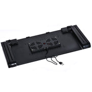 Supporto da tavolo portatile pieghevole regolabile a 360 gradi in lega di alluminio con doppie ventole CPU e tappetino per mouse per laptop/notebook, with Mouse Pad & 2 Cooling Fan