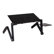 Supporto da tavolo portatile pieghevole regolabile a 360 gradi in lega di alluminio con doppie ventole CPU e tappetino per mouse per laptop/notebook, dimensioni scrivania: 420 mm x 260 mm, 420 x 260mm