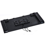 Supporto da tavolo portatile pieghevole regolabile a 360 gradi in lega di alluminio con doppie ventole CPU e tappetino per mouse per laptop/notebook, dimensioni scrivania: 420 mm x 260 mm, 420 x 260mm