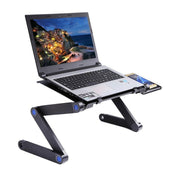 Supporto da tavolo portatile pieghevole regolabile a 360 gradi in lega di alluminio con doppie ventole CPU e tappetino per mouse per laptop/notebook, dimensioni scrivania: 420 mm x 260 mm, 420 x 260mm