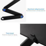 Supporto da tavolo portatile pieghevole regolabile a 360 gradi in lega di alluminio con doppie ventole CPU e tappetino per mouse per laptop/notebook, dimensioni scrivania: 420 mm x 260 mm, 420 x 260mm